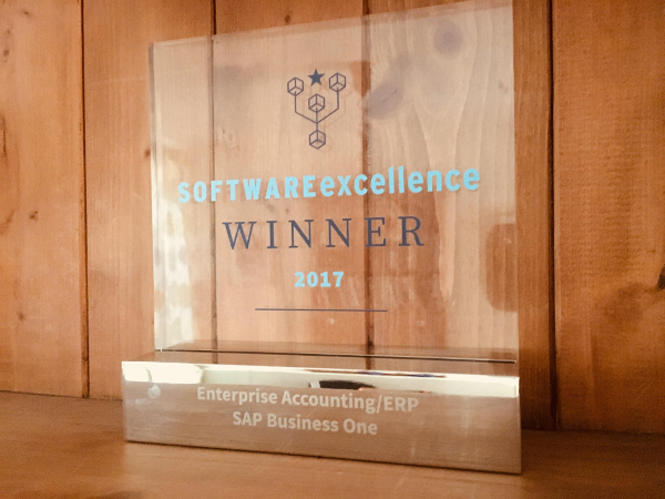 SAP Business One wins ERP category 2017 Software Excellence Awards
