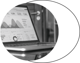 Close up of laptop showing analytics