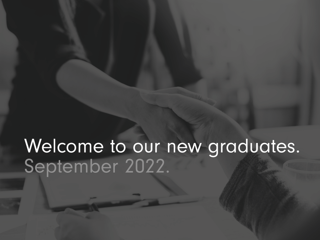 Welcome to our new graduates