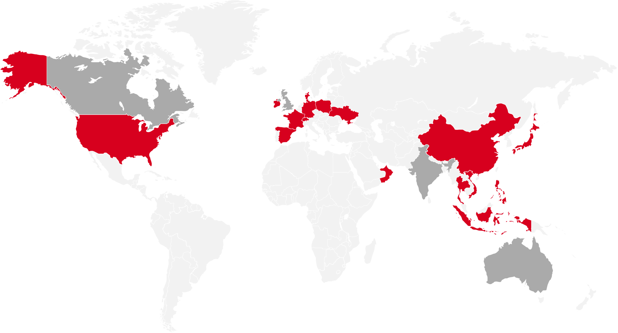World map highlighting Balloon Offices