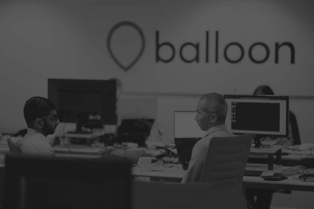 Balloon office logo and staff