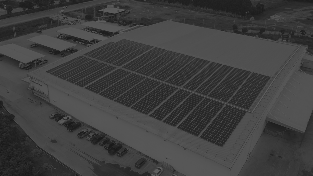 Warehouse with solar panels