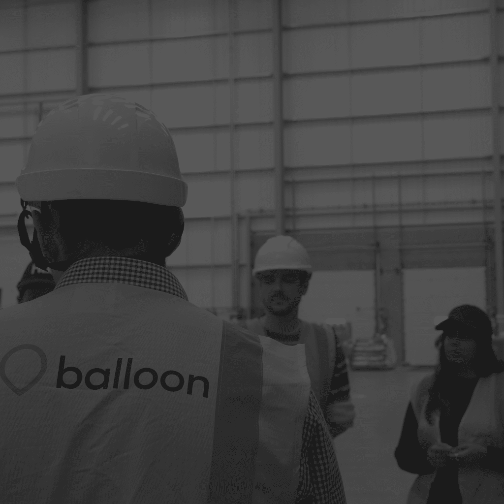 Balloon staff in warehouse