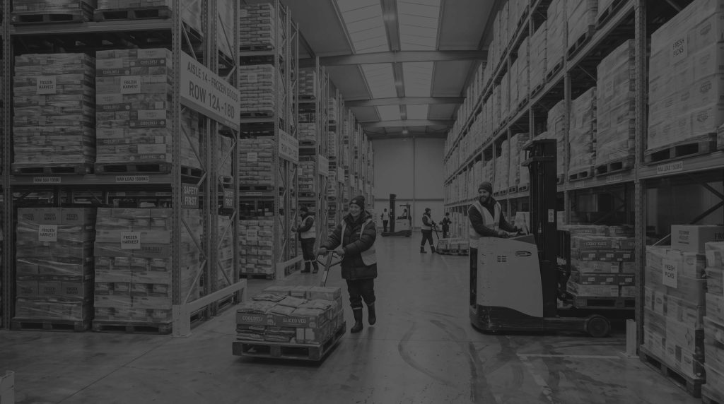 cold storage warehouse black and white