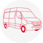 Outline drawing of delivery van